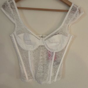 White Edikted Lacey Corset Top